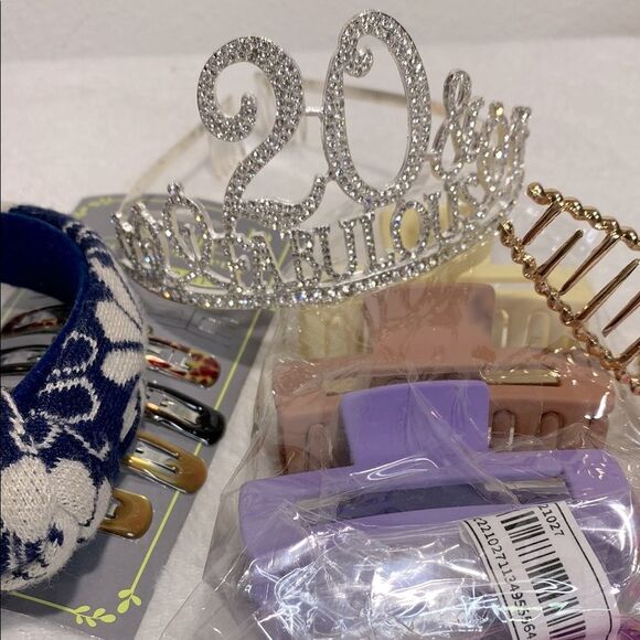 Misc. Hair accessories Bundle Tiara Headband Clips - Picture 2 of 7